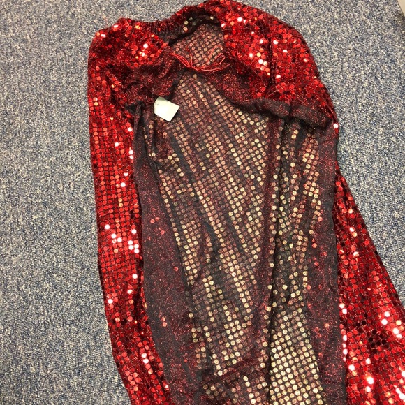 red sequin cape